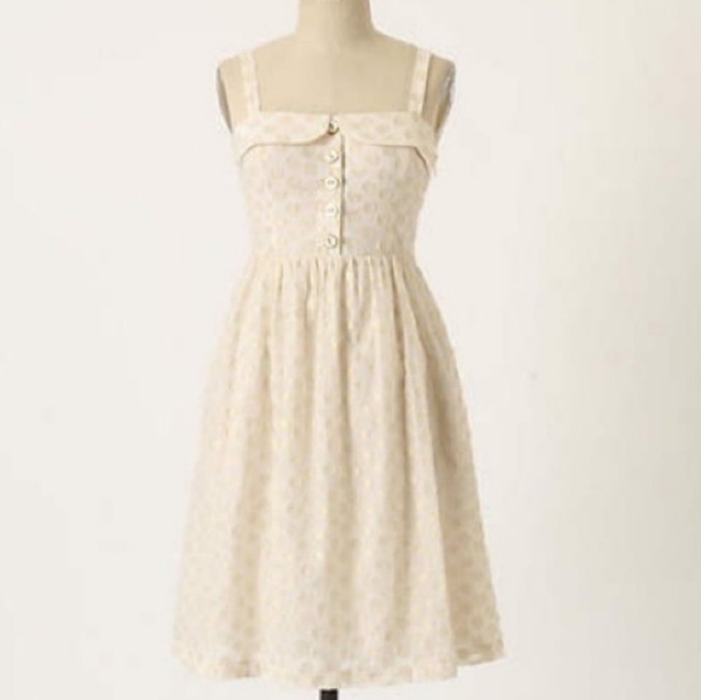 Anthropologie Maeve Metallic Polka Dot Dress - 8